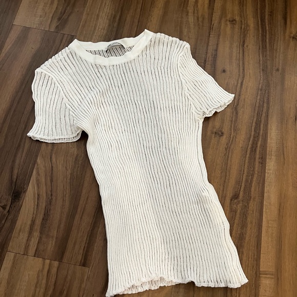 Zara White Short Sleeve Shirt - Picture 6 of 6